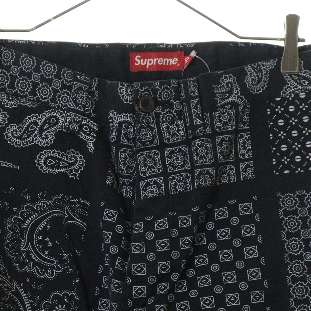 SUPREME(シュプリーム) 20SS Paisley Grid Chino Pant ペイズリーグリッドチノロングパンツ ブラック