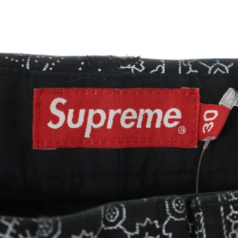 SUPREME(シュプリーム) 20SS Paisley Grid Chino Pant ペイズリーグリッドチノロングパンツ ブラック