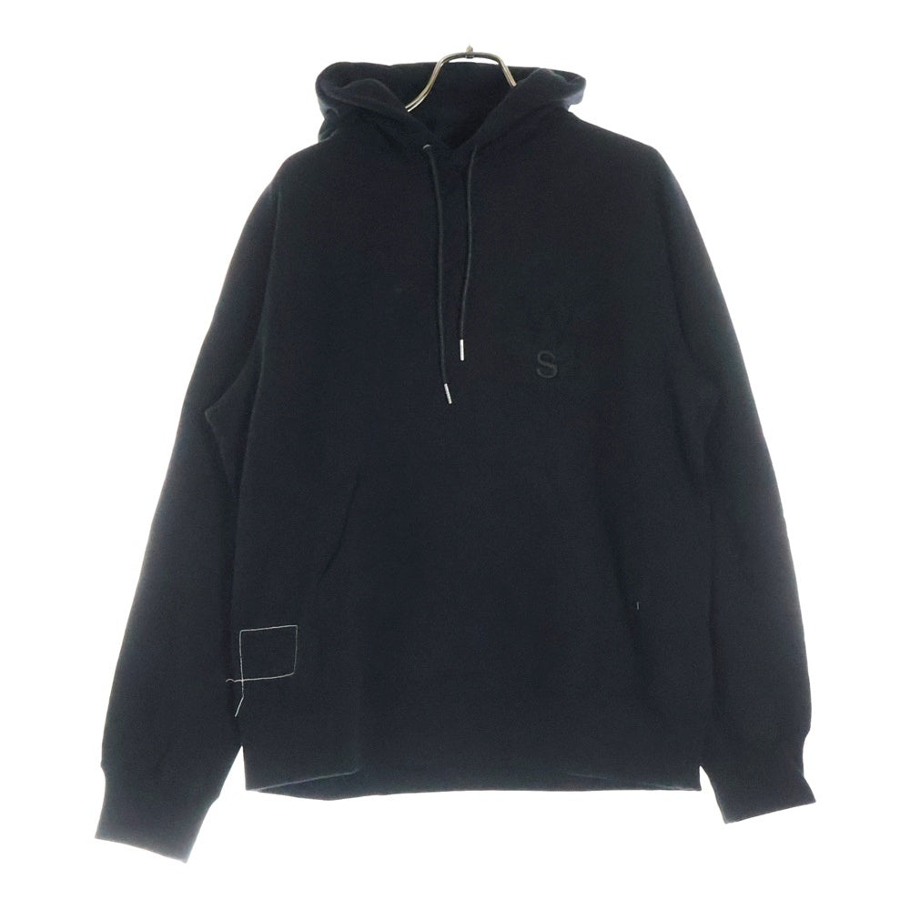 WTAPS(ダブルタップス) ×sacai 25SS Flock Print Hoodie サカイ フロッキープリント プルオーバースウェットパーカー フーディー ブラック 25-0925S