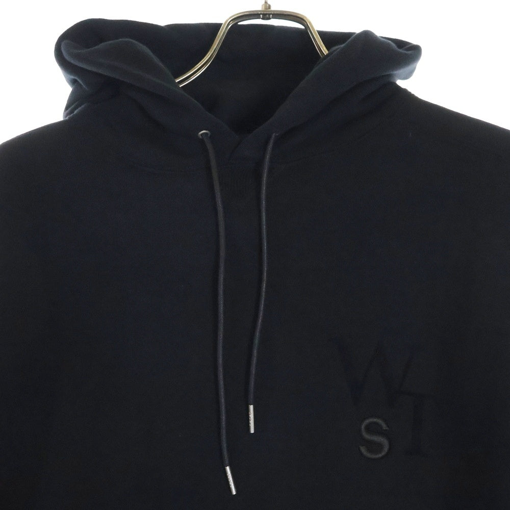 WTAPS(ダブルタップス) ×sacai 25SS Flock Print Hoodie サカイ フロッキープリント プルオーバースウェットパーカー フーディー ブラック 25-0925S