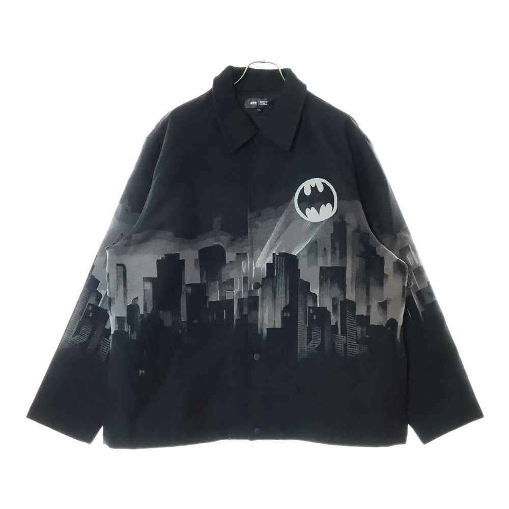 KITH(キス) 24AW ×Batman Signal Tapestry Coaches Jacket バットマン シグナルタペストリー コーチジャケット ブラック