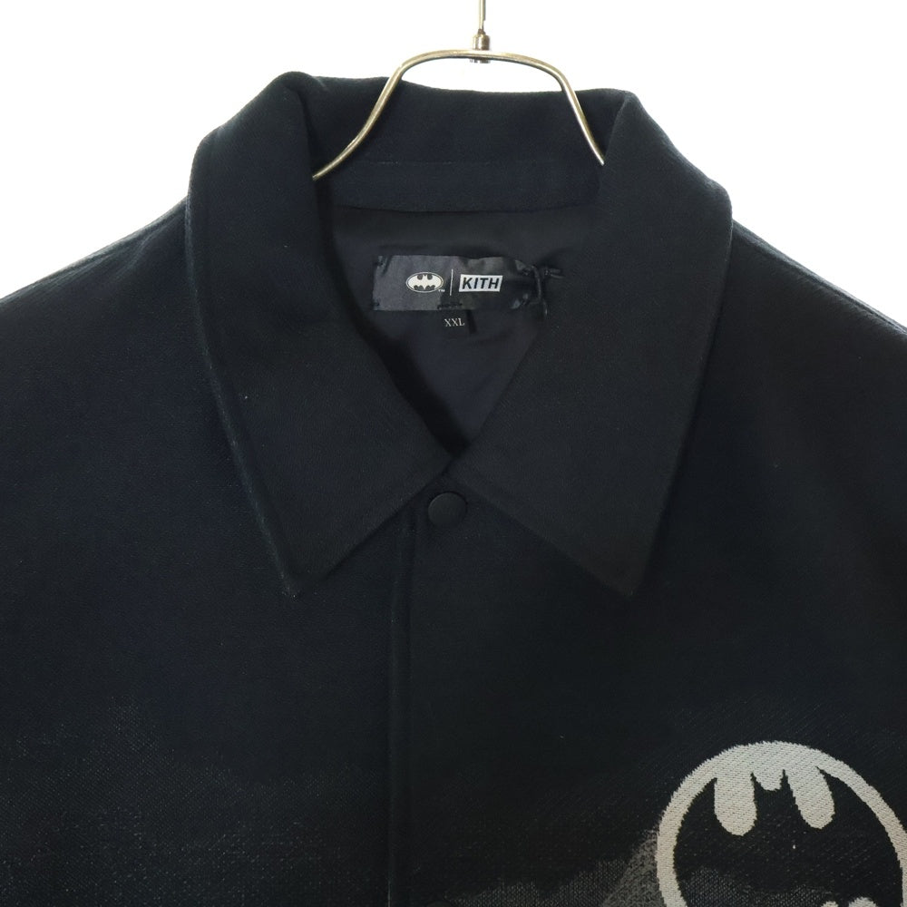 KITH(キス) 24AW ×Batman Signal Tapestry Coaches Jacket バットマン シグナルタペストリー コーチジャケット ブラック