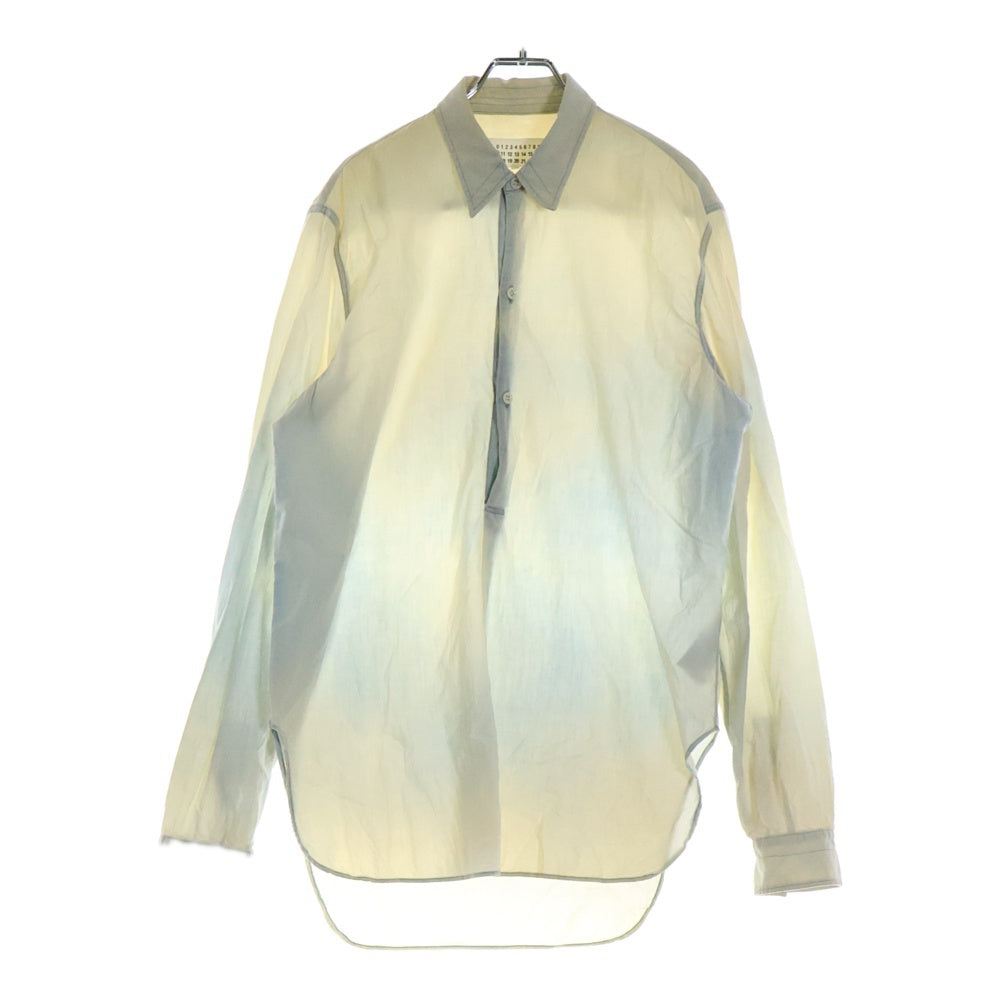Maison Margiela 10(メゾン マルジェラ) 16SS Bleached Indigo Shirts ブリーチ加工 長袖シャツ インディゴ S30DL0314