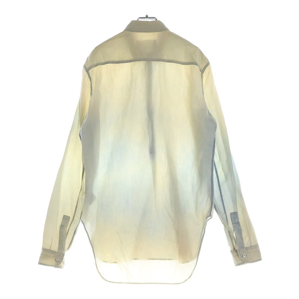 Maison Margiela 10(メゾン マルジェラ) 16SS Bleached Indigo Shirts ブリーチ加工 長袖シャツ インディゴ S30DL0314