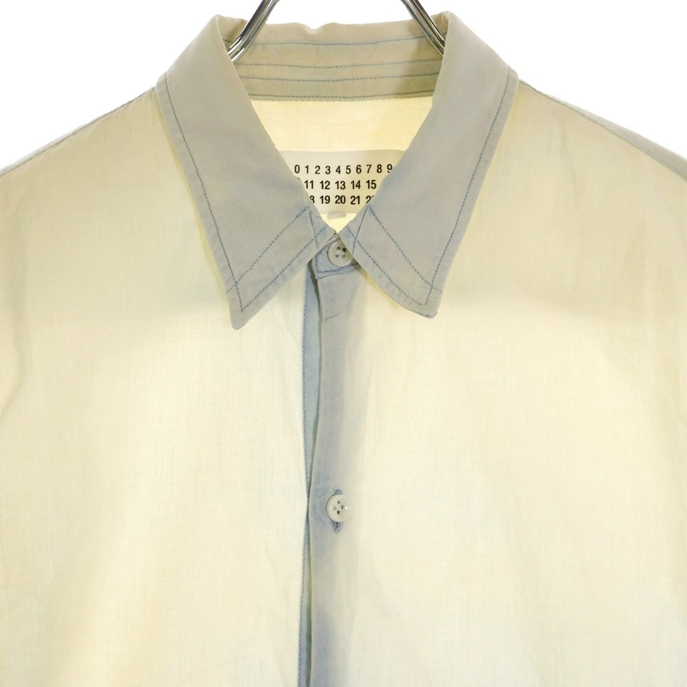 Maison Margiela 10(メゾン マルジェラ) 16SS Bleached Indigo Shirts ブリーチ加工 長袖シャツ インディゴ S30DL0314