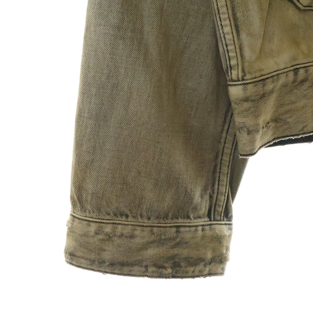 ANCELLM(アンセルム) 24SS CRASH DENIM JACKET TYPE-2 クラッシュ加工 デニムジャケット グレー ANC-JK32
