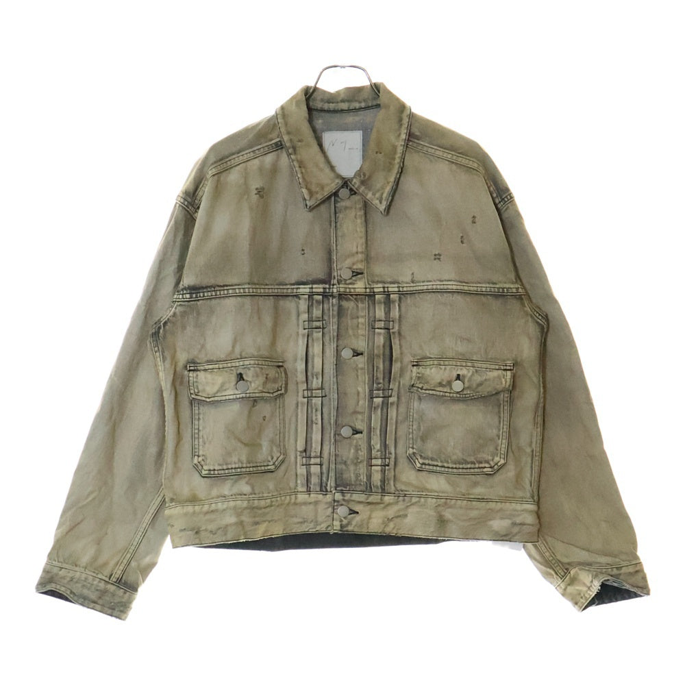 ANCELLM(アンセルム) 24SS CRASH DENIM JACKET TYPE-2 クラッシュ加工 デニムジャケット グレー ANC-JK32