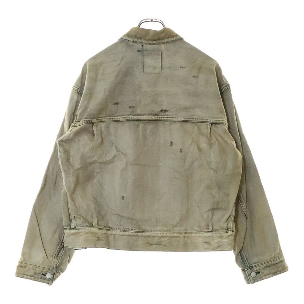 ANCELLM(アンセルム) 24SS CRASH DENIM JACKET TYPE-2 クラッシュ加工 デニムジャケット グレー ANC-JK32