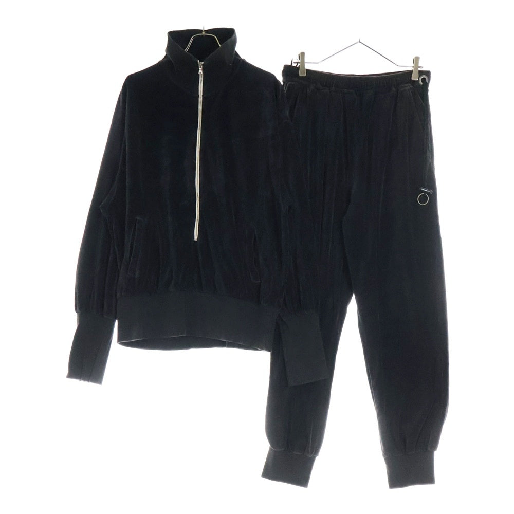 ANCELLM(アンセルム) ×barbell object ab suit Steel バーベルオブジェクト セットアップ ベロアトラックパンツ ベロアトラックジャケット ブラック bo-24a-anc01