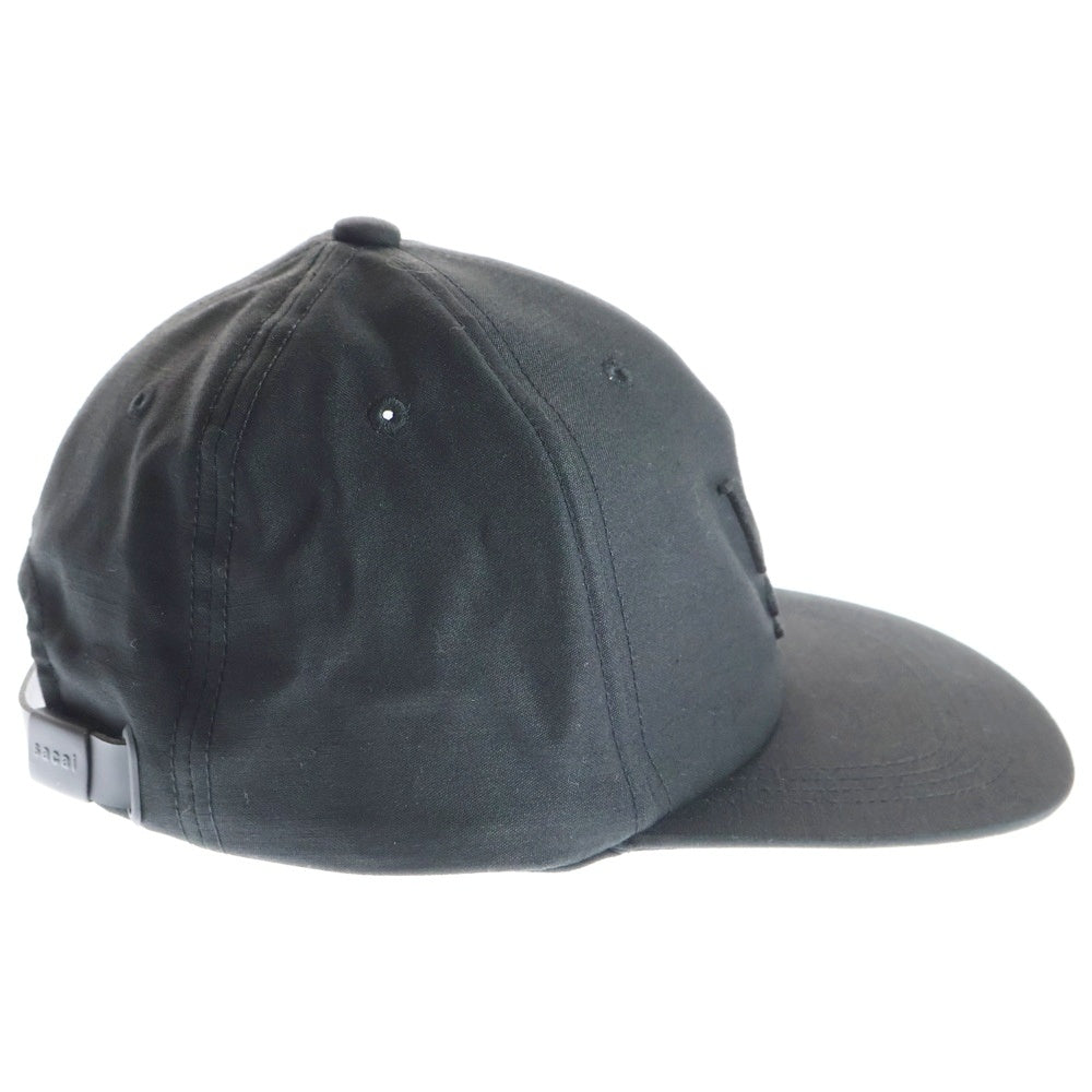 Sacai(サカイ) ×WTAPS Cotton Back Satin Cap 01 ダブルタップス ロゴ刺繍キャップ 帽子 ブラック 25-0931S