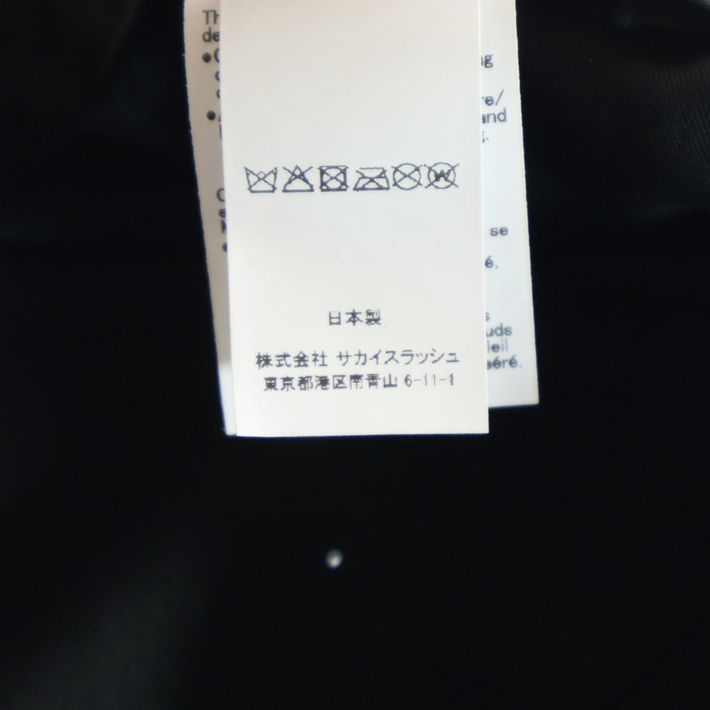 Sacai(サカイ) ×WTAPS Cotton Back Satin Cap 01 ダブルタップス ロゴ刺繍キャップ 帽子 ブラック 25-0931S