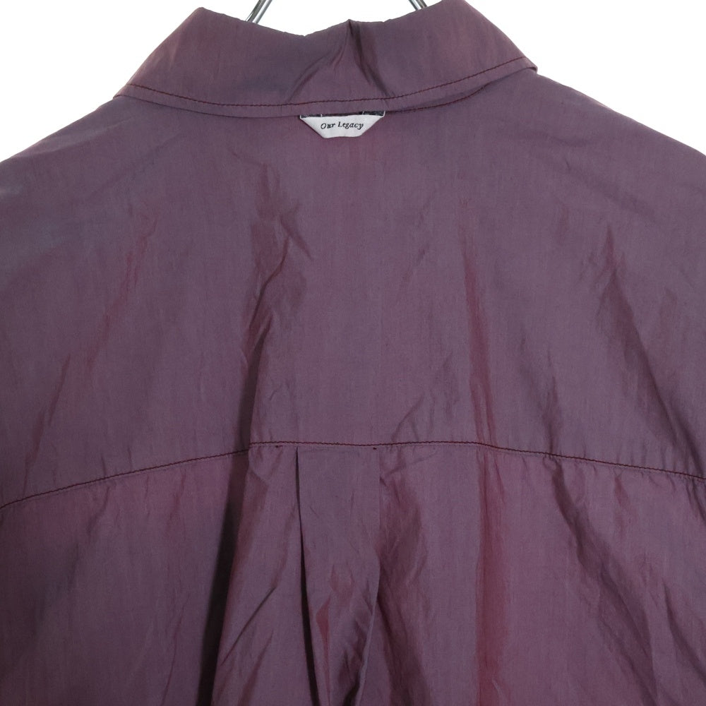 OUR LEGACY(アワーレガシー) 24SS BORROWED SHIR 胸ポケット オープンカラー長袖シャツ パープル