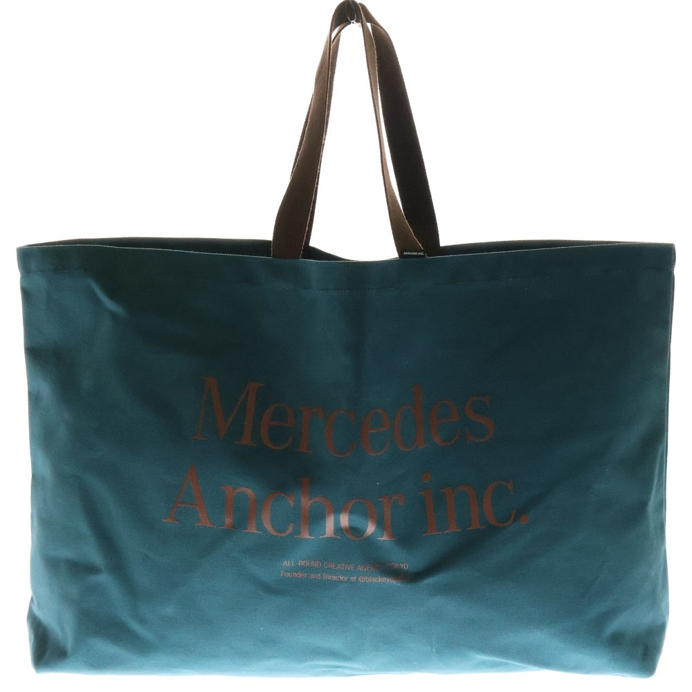 Mercedes Anchor Inc.(メルセデスアンカーインク) ロゴプリント トートバッグ ハンドバッグ グリーン