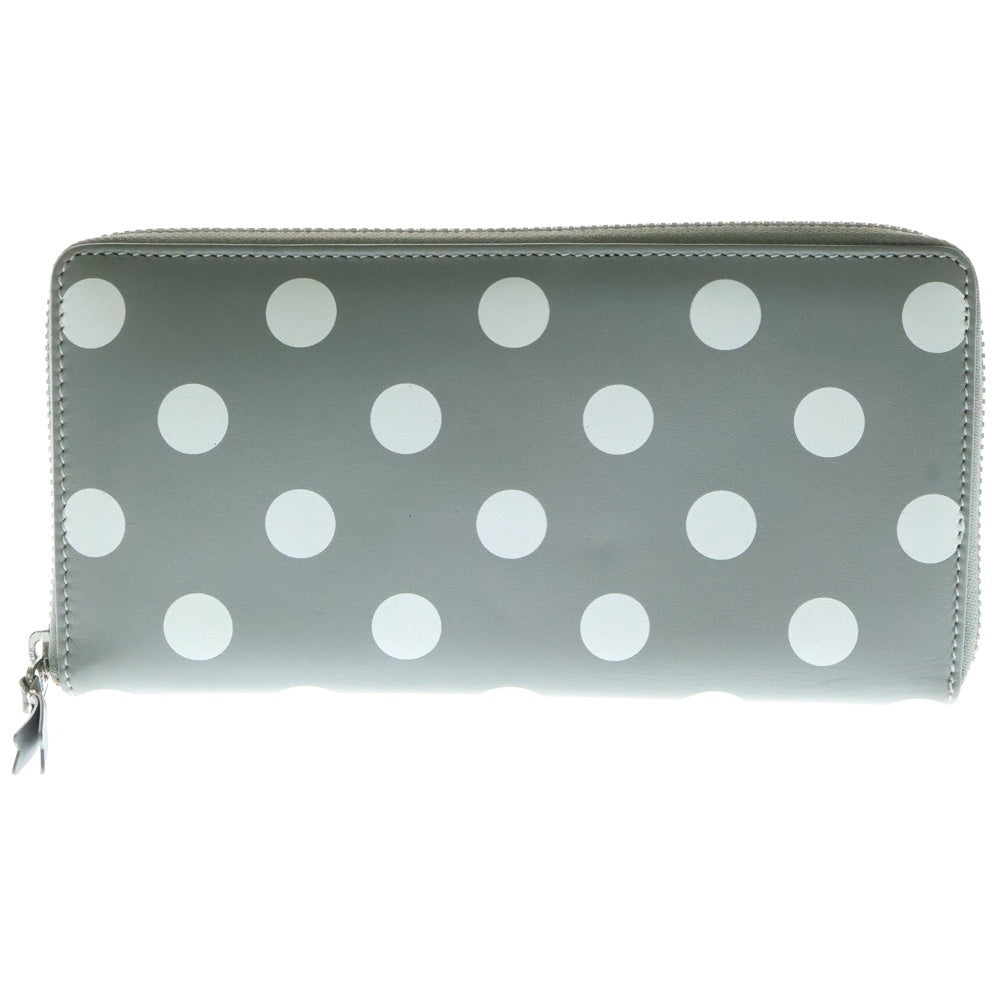 COMME des GARCONS(コムデギャルソン) POLKA DOTS PRINTED WALLET ポルカドットプリントウォレット 長財布 ホワイト/グレー