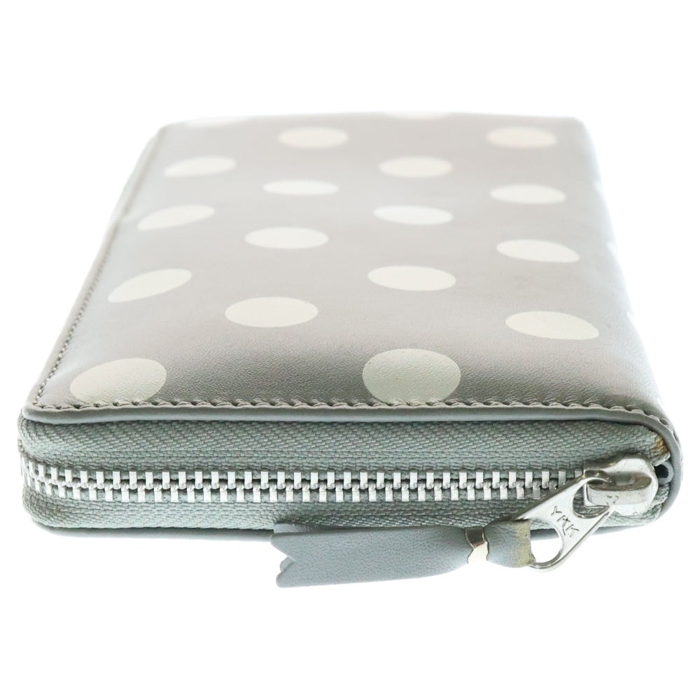 COMME des GARCONS(コムデギャルソン) POLKA DOTS PRINTED WALLET ポルカドットプリントウォレット 長財布 ホワイト/グレー