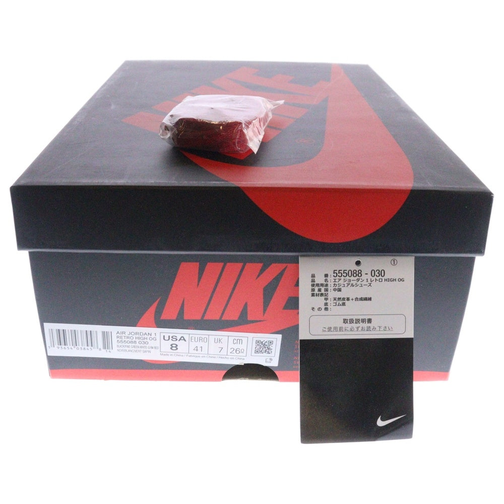 NIKE(ナイキ) AIR JORDAN 1 RETRO HIGH OG PINE GREEN エアジョーダン1 レトロ パイングリーン ハイカットスニーカー ブラック/グリーン US8/26.0cm 555088-030