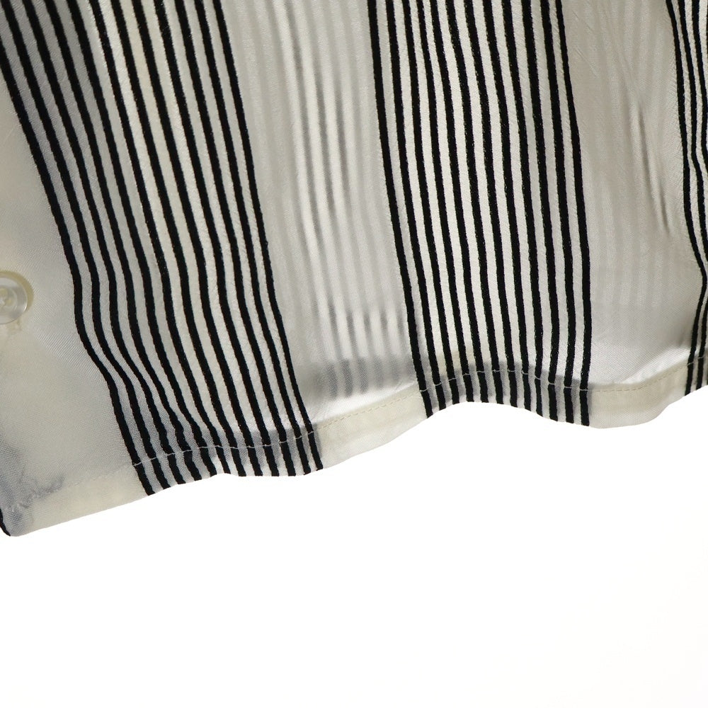 louis gabriel nouchi(ルイ・ガブリエル・ヌイッチ) Over Sized Double Coular Short Sleeve Over Shirt オーバーサイズドダブルカラーショートスリーブオーバーシャツ ストライプボタンダウン半袖シャツ ブラック/ホワイト T402