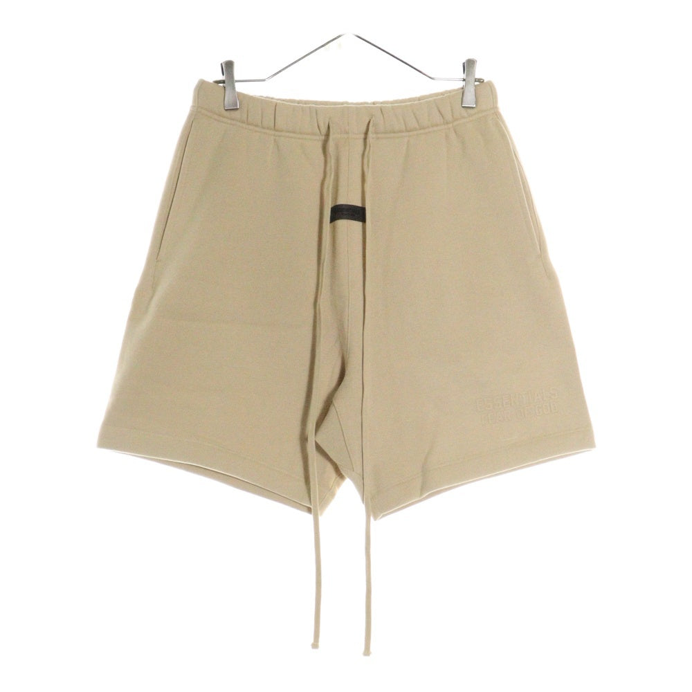 FEAR OF GOD ESSENTIALS(フィアオブゴッド エッセンシャルズ) SHORT PANTS ラバーロゴ スウェットハーフパンツ ショーツ ベージュ