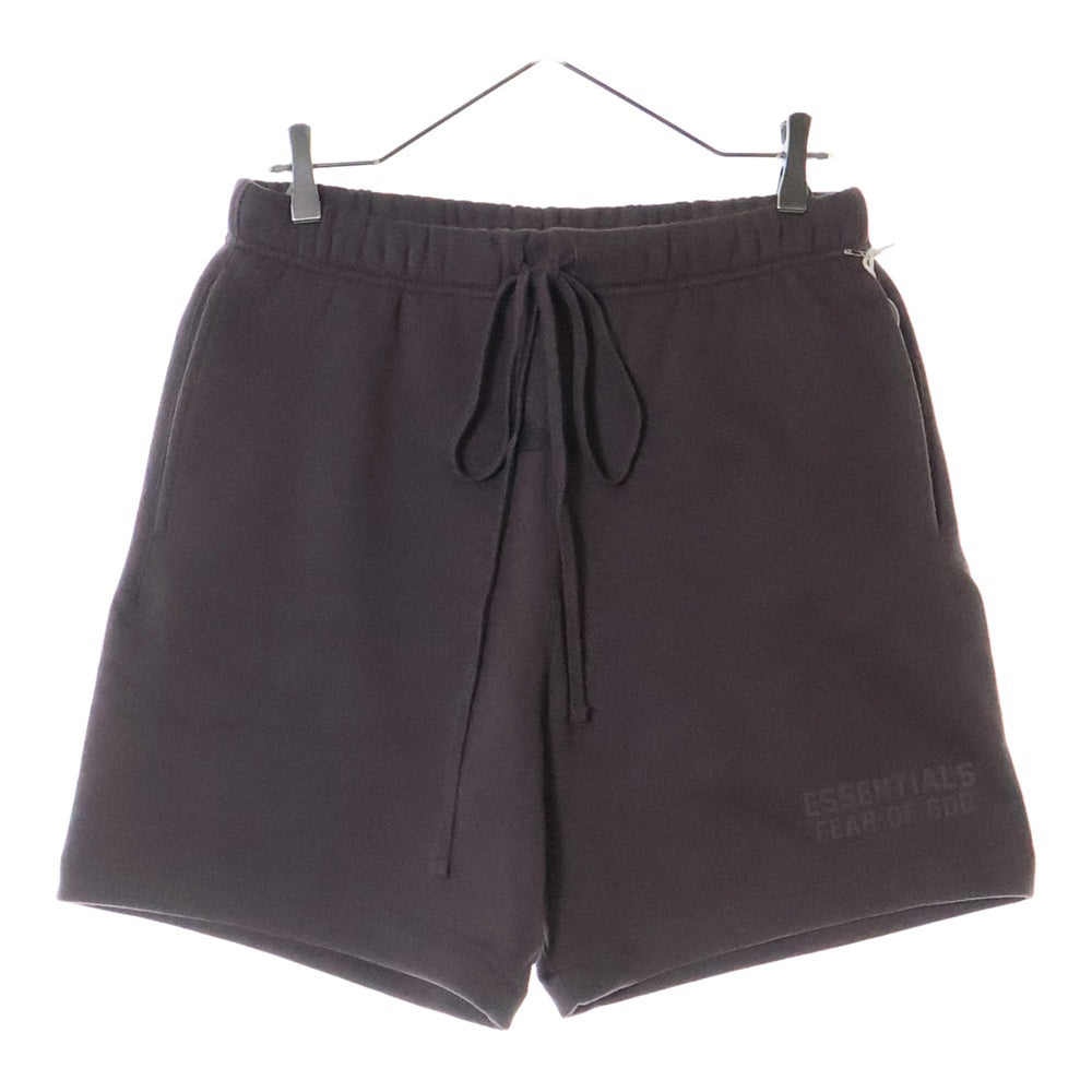 FEAR OF GOD ESSENTIALS(フィアオブゴッド エッセンシャルズ) SHORT PANTS ラバーロゴ スウェットハーフパンツ ショーツ ブラウン