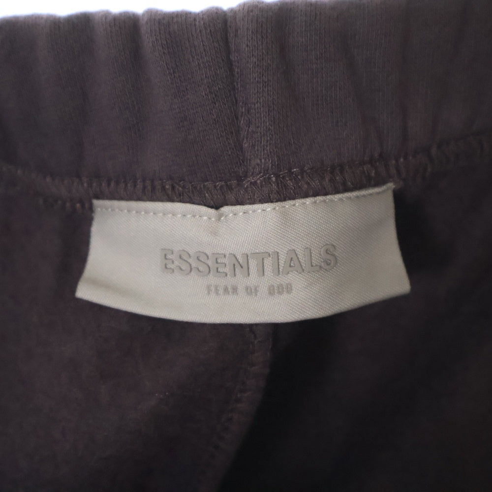 FEAR OF GOD ESSENTIALS(フィアオブゴッド エッセンシャルズ) SHORT PANTS ラバーロゴ スウェットハーフパンツ ショーツ ブラウン