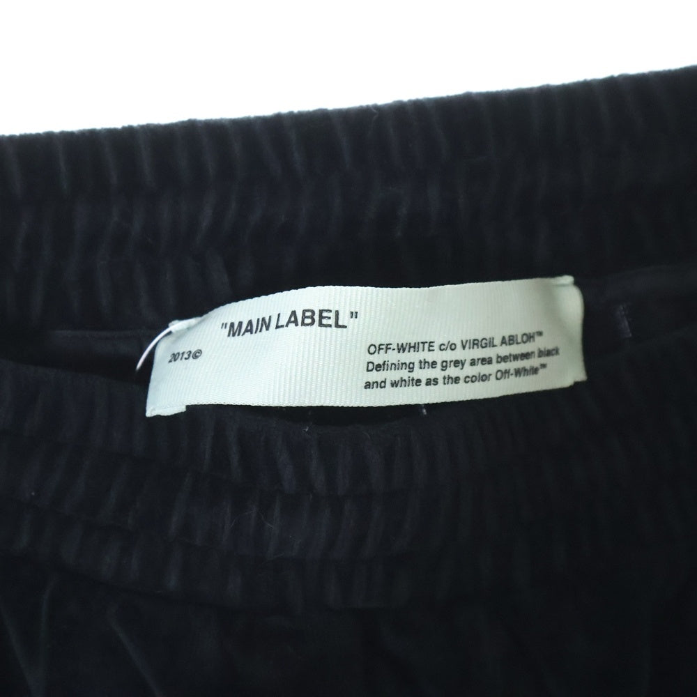 OFF-WHITE(オフホワイト) 19SS Velor Track Pants ベロア トラックパンツ ブラック OMCA086R19C12021