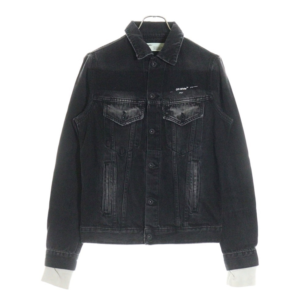 OFF-WHITE(オフホワイト) 19SS Impressionism Denim Jacket ウォッシュド加工 デニムジャケット グレー OMYE019R19812011