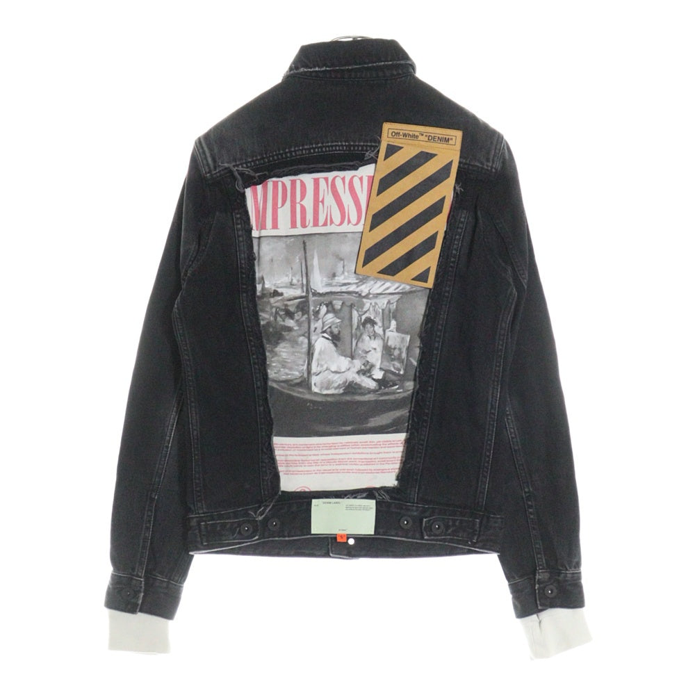 OFF-WHITE(オフホワイト) 19SS Impressionism Denim Jacket ウォッシュド加工 デニムジャケット グレー OMYE019R19812011