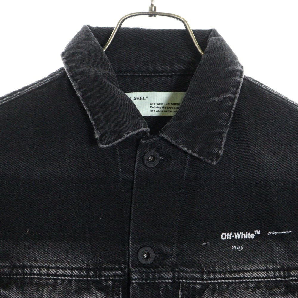 OFF-WHITE(オフホワイト) 19SS Impressionism Denim Jacket ウォッシュド加工 デニムジャケット グレー OMYE019R19812011