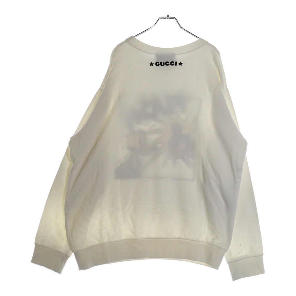 GUCCI(グッチ) 21SS ×Disney Donald Duck Sweatshirt ディズニー キャラクター刺繍 クルーネックスウェットトレーナー ホワイト 617964 XJDA5