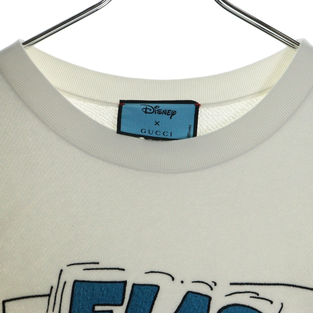 GUCCI(グッチ) 21SS ×Disney Donald Duck Sweatshirt ディズニー キャラクター刺繍 クルーネックスウェットトレーナー ホワイト 617964 XJDA5