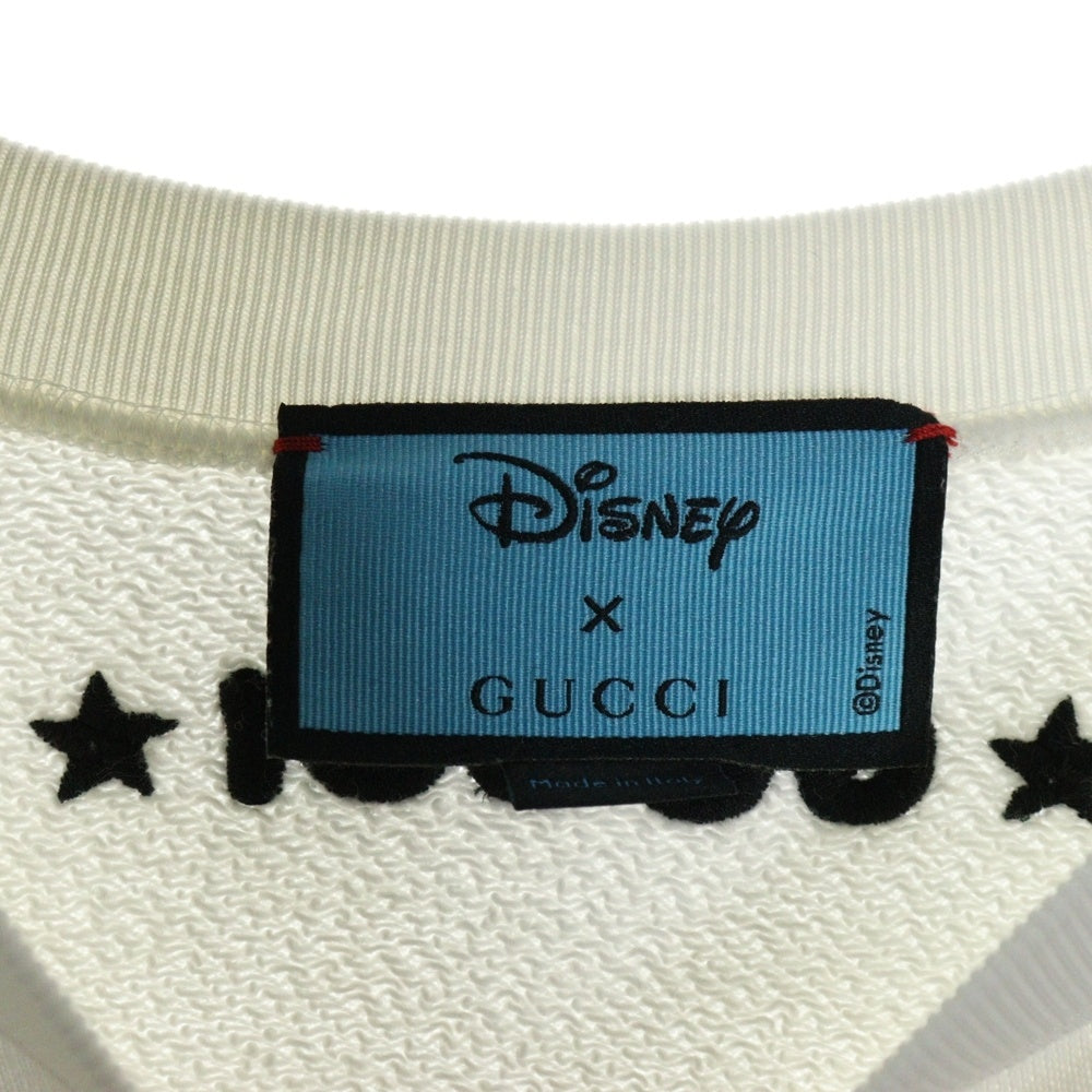 GUCCI(グッチ) 21SS ×Disney Donald Duck Sweatshirt ディズニー キャラクター刺繍 クルーネックスウェットトレーナー ホワイト 617964 XJDA5
