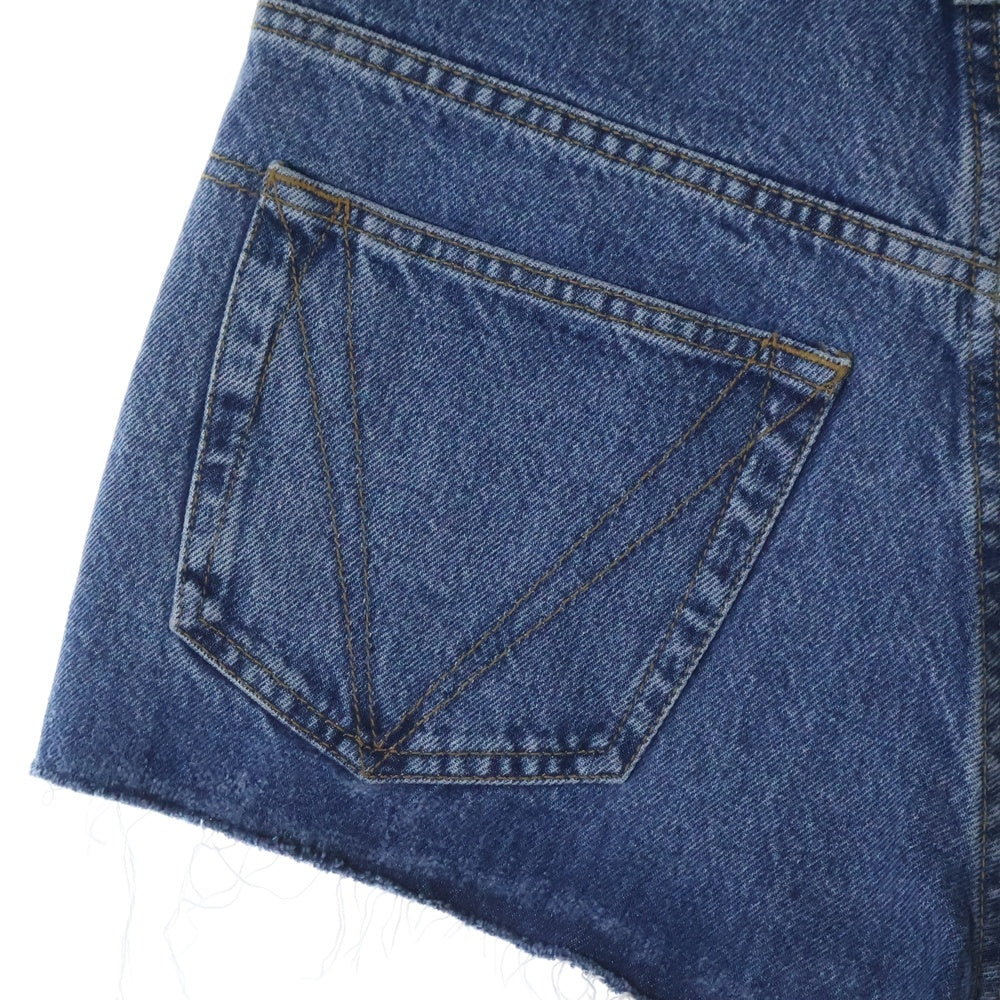 VETEMENTS(ヴェトモン) 20SS Gothic Short ロゴ刺繍 デニムショーツ インディゴ レディース SS20PA337