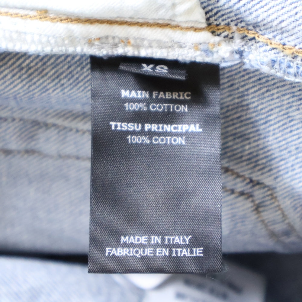 VETEMENTS(ヴェトモン) 20SS Gothic Short ロゴ刺繍 デニムショーツ インディゴ レディース SS20PA337