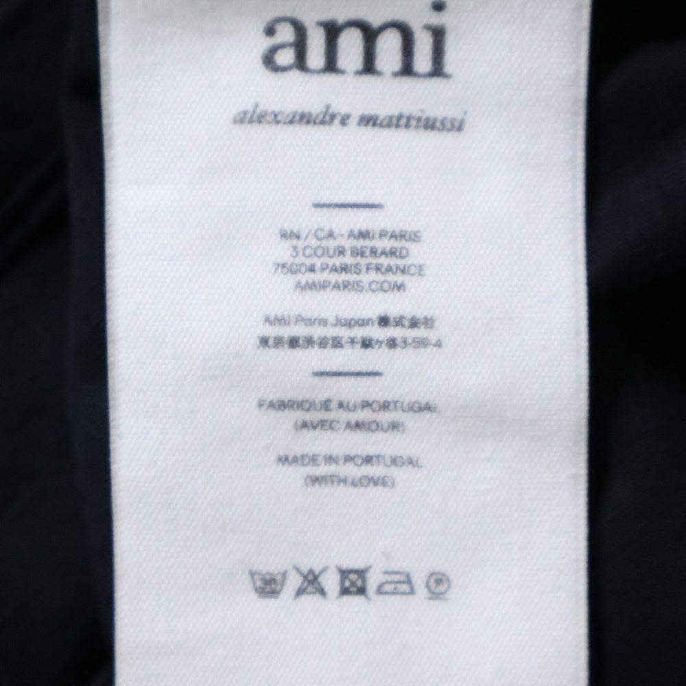 AMI Alexandre Mattiussi(アミアレクサンドルマテュッシ) AMI DE COEUR T-SHIRT ロゴ刺繍 半袖Tシャツ ブラック BFUTS001.724
