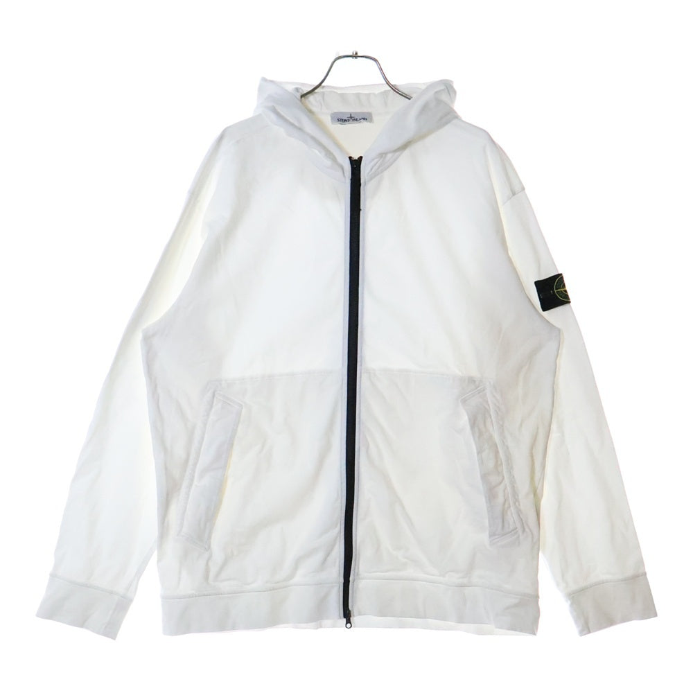 STONE ISLAND(ストーンアイランド) Zip Up Hoodie ロゴワッペン ジップアップスウェットパーカー フーディー ホワイト 761563650