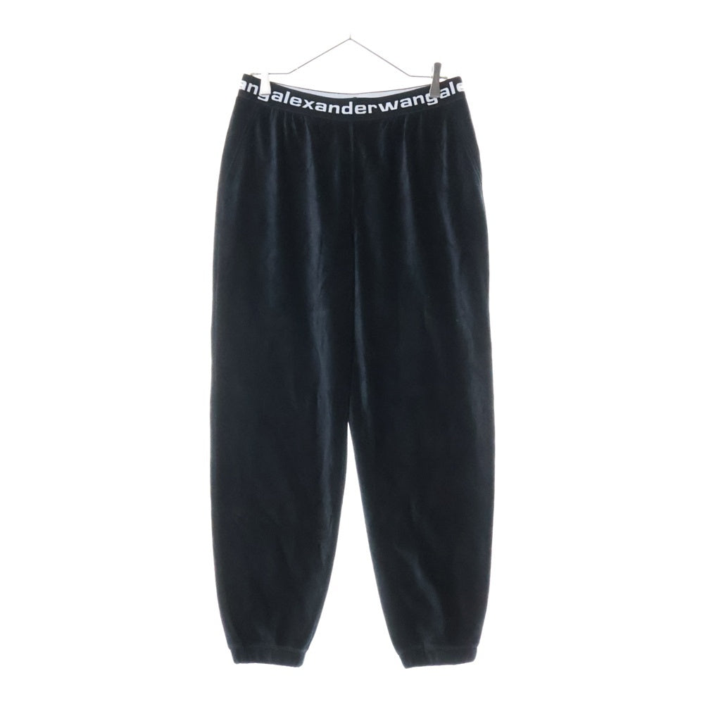 ALEXANDER WANG(アレキサンダーワン) Logo Elastic Jogger In Stretch Corduroy コーデュロイジョガーパンツ ブラック レディース