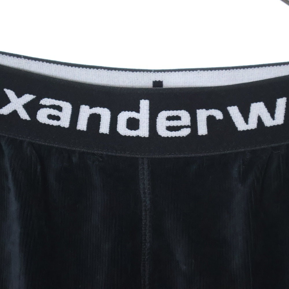 ALEXANDER WANG(アレキサンダーワン) Logo Elastic Jogger In Stretch Corduroy コーデュロイジョガーパンツ ブラック レディース
