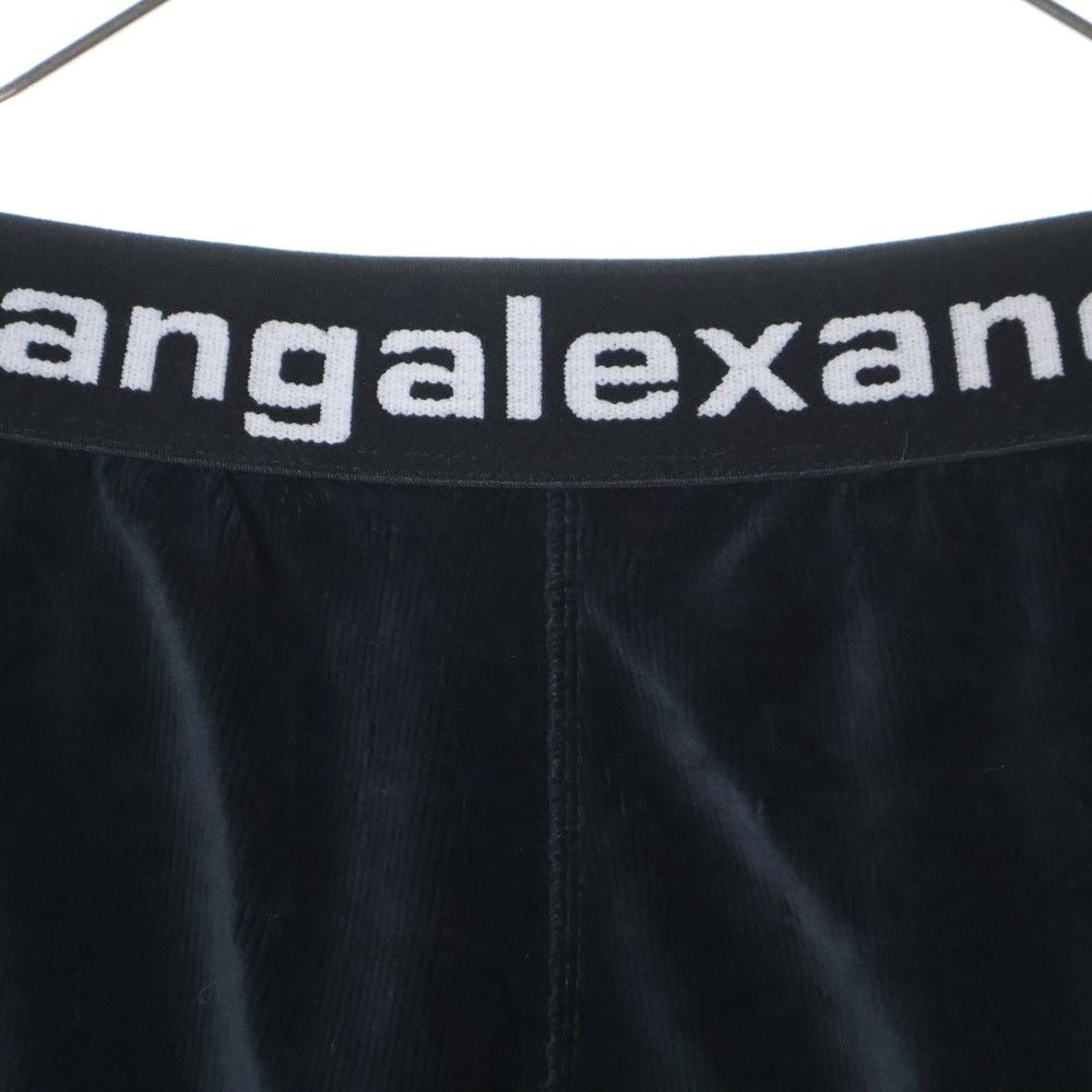 ALEXANDER WANG(アレキサンダーワン) Logo Elastic Jogger In Stretch Corduroy コーデュロイジョガーパンツ ブラック レディース