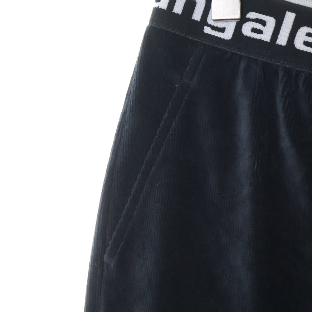ALEXANDER WANG(アレキサンダーワン) Logo Elastic Jogger In Stretch Corduroy コーデュロイジョガーパンツ ブラック レディース