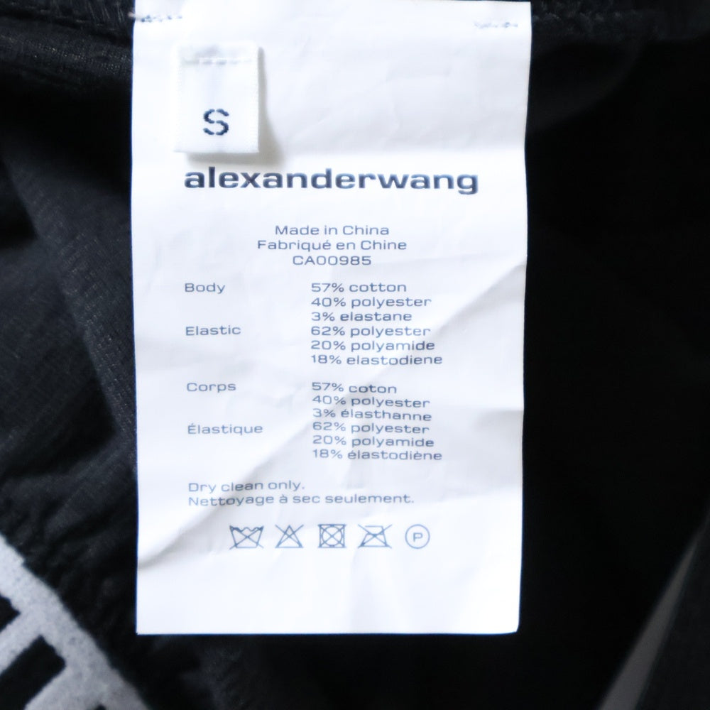 ALEXANDER WANG(アレキサンダーワン) Logo Elastic Jogger In Stretch Corduroy コーデュロイジョガーパンツ ブラック レディース