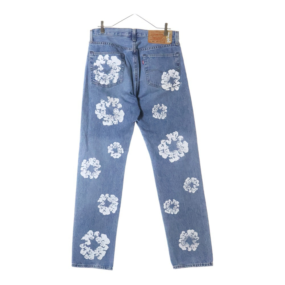 DENIM TEARS(デニムティアーズ) ×LEVI'S 501 COTTON WREATH CHAIN STITCH リーバイス フラワー刺繍デニムパンツ インディゴ PC9-A1592-0002