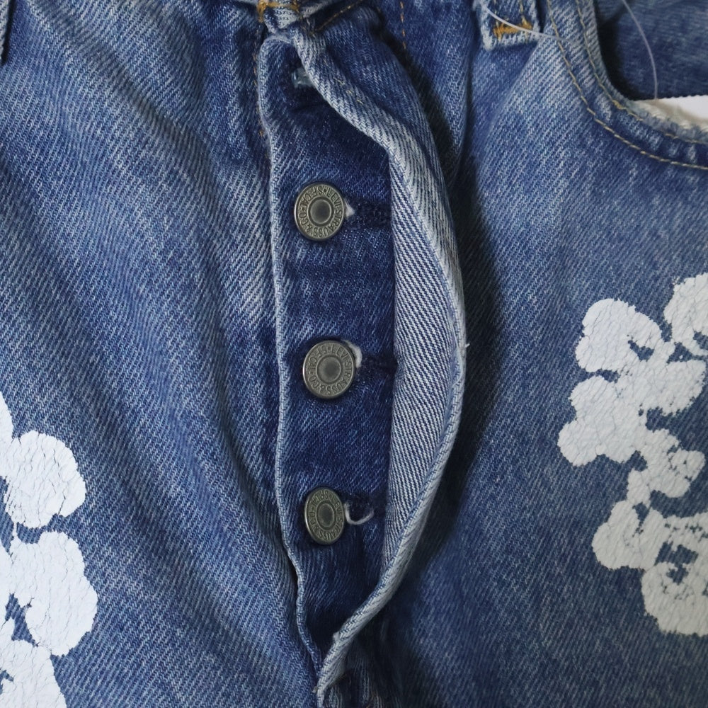 DENIM TEARS(デニムティアーズ) ×LEVI'S 501 COTTON WREATH CHAIN STITCH リーバイス フラワー刺繍デニムパンツ インディゴ PC9-A1592-0002