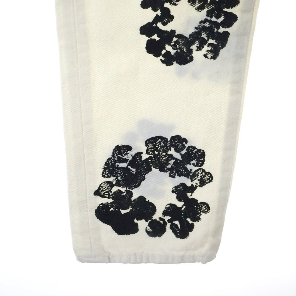 DENIM TEARS(デニムティアーズ) ×LEVI'S 501 COTTON WREATH CHAIN STITCH リーバイス フラワー刺繍デニムパンツ ホワイト PC9-A1592-0004