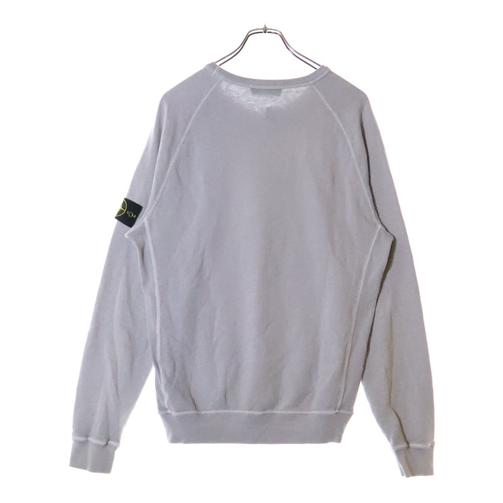 STONE ISLAND(ストーンアイランド) 20SS Sweatshirt ロゴワッペン ウォッシュド加工 クルーネックスウェットトレーナー グレー 721566060