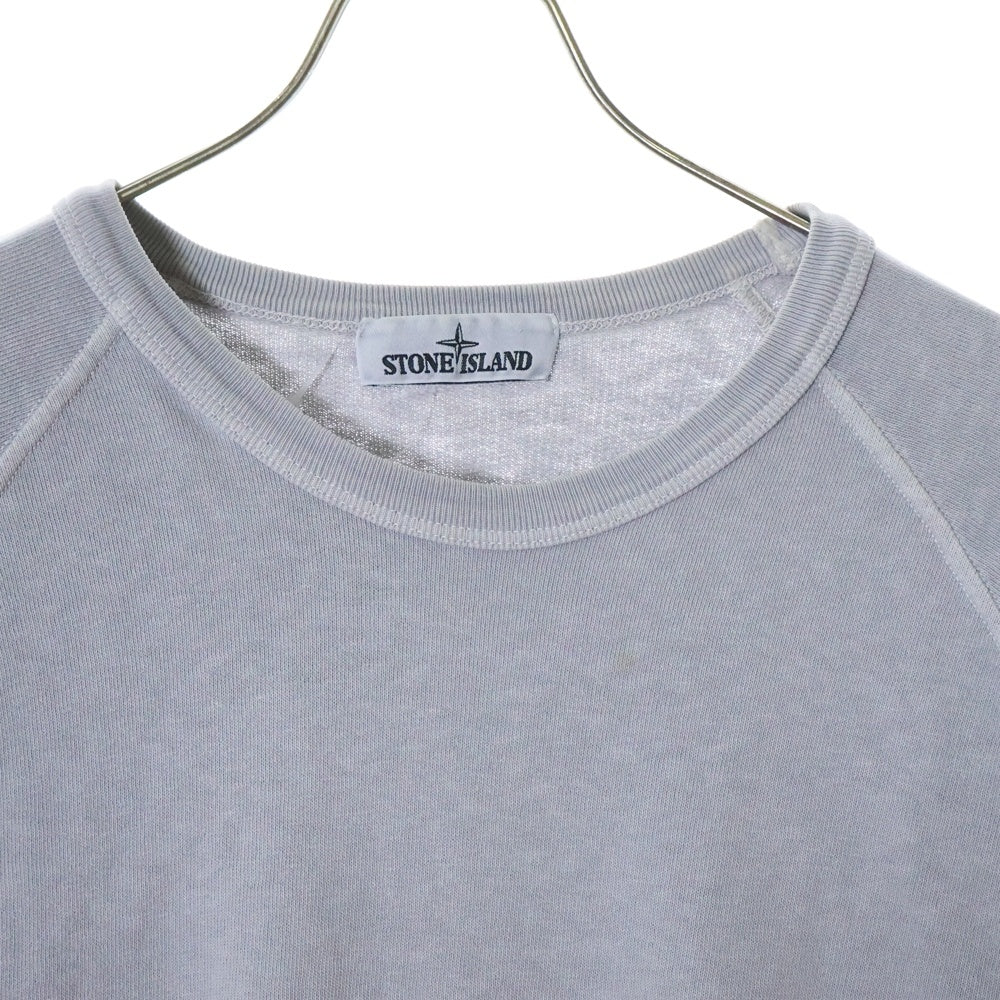 STONE ISLAND(ストーンアイランド) 20SS Sweatshirt ロゴワッペン ウォッシュド加工 クルーネックスウェットトレーナー グレー 721566060