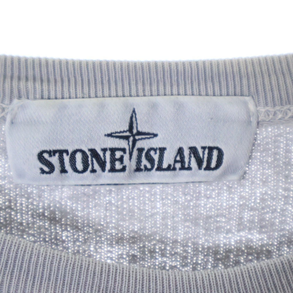 STONE ISLAND(ストーンアイランド) 20SS Sweatshirt ロゴワッペン ウォッシュド加工 クルーネックスウェットトレーナー グレー 721566060