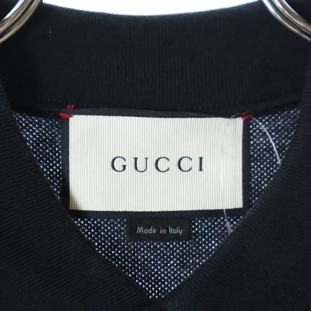 GUCCI(グッチ) S/S Polo Shirt ロゴ刺繍 半袖ポロシャツ ブラック 408322 X7333