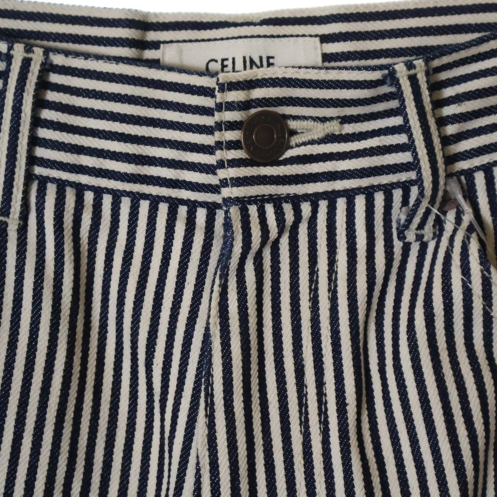 CELINE(セリーヌ) ストライプ ストレートデニムパンツ ネイビー/ホワイト 2N26925I