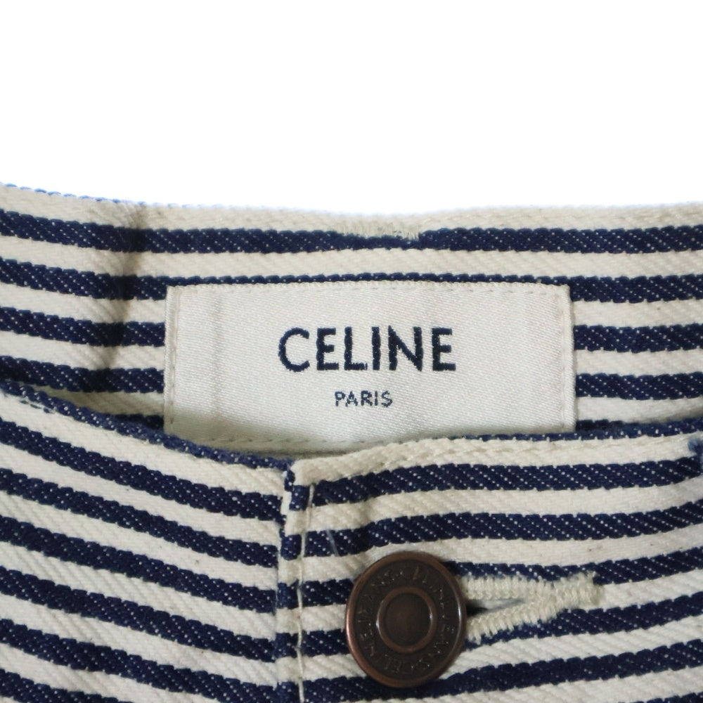 CELINE(セリーヌ) ストライプ ストレートデニムパンツ ネイビー/ホワイト 2N26925I