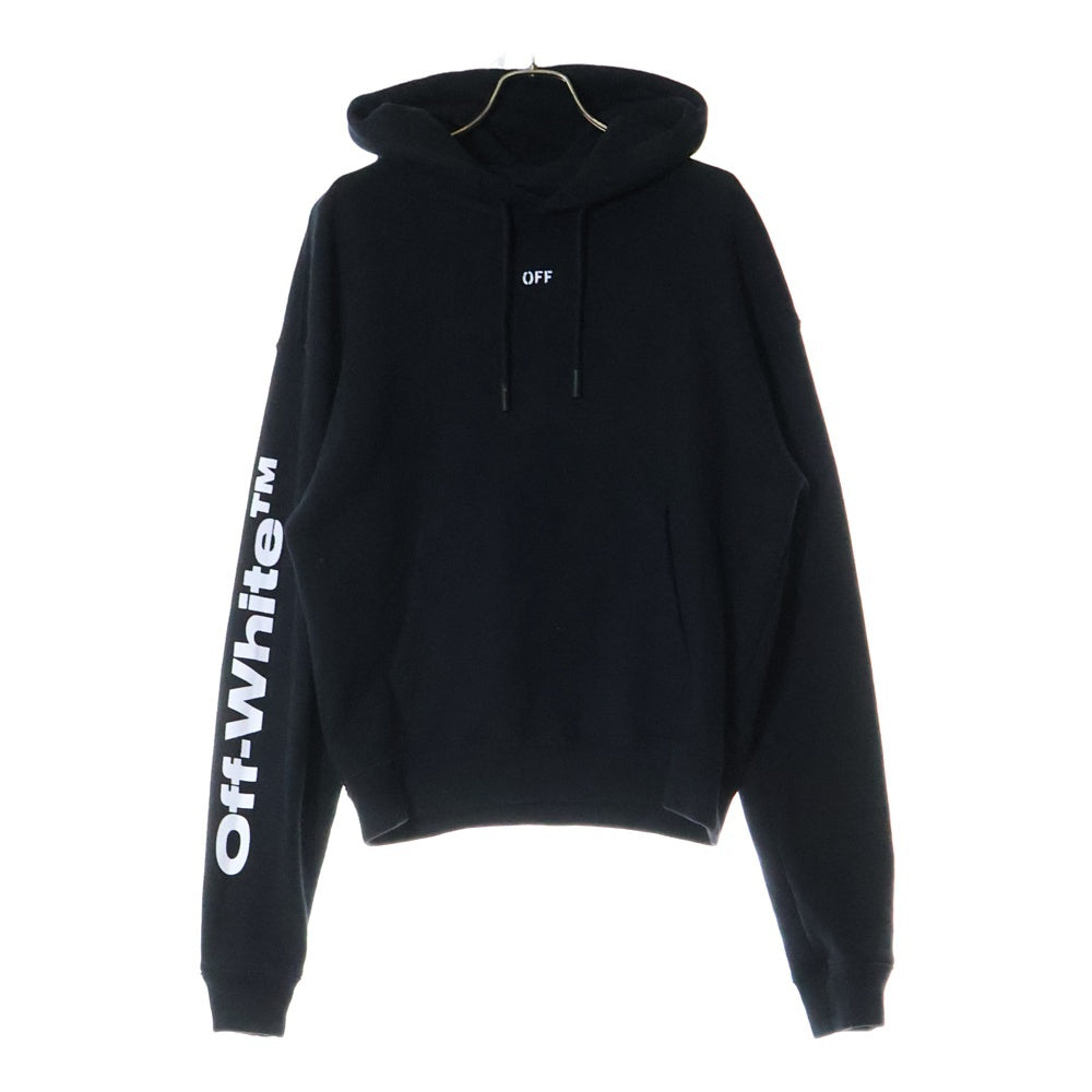 OFF-WHITE(オフホワイト) Diagonal Skulls Graphic Hoodie ダイアゴナルスカルス グラフィックフーディー ロゴプリントプルオーバーパーカー OMBB037S19D25017 ブラック